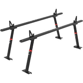 Truck Ladder Rack, Aluminum Ladder Rack for Pick Up Truck Adjustable Universal Truck Bed Ladder Rack with 800 lbs Loading Capacity (Black)