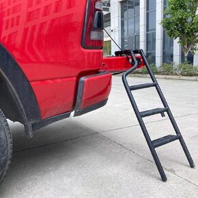 Universal Foldable Tailgate Ladder Accessories Aluminium Alloy Tailgate Step Ladder Kit Fit for Pickup Truck（F150/Raptor/Ranger/Tacoma/Ram1500...）