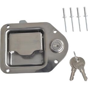 Tool Box Latch T Handle Latches with Lock,Trailer Door Latch with Gasket and Keys,Highly Polished Stainless-Steel for Trailer Door RV Camper Truck Bed Toolboxes