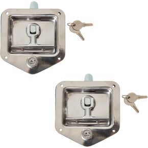 Buyers Products L8915 T-Handle Latch, Locking Single Point Latch with Gasket, with 2 Keys, Zinc-Plated Steel, for Truck Bed Tool Boxes, Trailer Doors, RVs, Campers, Truck Cap Latch