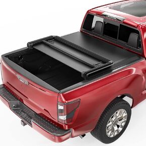 oEdRo Soft Tri-Fold Truck Bed Tonneau Cover Compatible with 2005-2024 Nissan Frontier(NOT for México) 5 Feet Bed