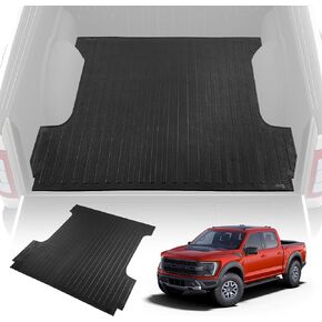 VEVOR Truck Bed Mat, Fits for 2015-2024 Ford F150 5.5 FT Short Bed, 66.5" x 64" Rubber Truck Bed Liner, 1/4" Thick Bed Mat Car Accessories for All-Weather Protection, Prevent Slipping or Damage