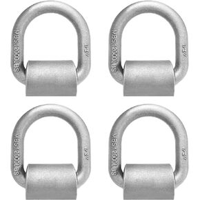 Weld on D Ring Aspligo Heavy Duty Trailer Truck D Ring 4-Pack Trailer Tie Down Anchor, 1/2" Stake Pocket D Ring, Forged Steel D-Rings with Welding Clip