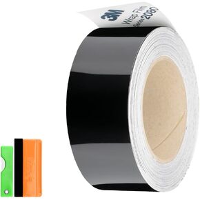 2 inches x 25 Feet 3M 1080 2080 Gloss Black Vinyl Wrap Kit for Black Out Chrome Delete Window Trim Door Trim Free Tool Kit