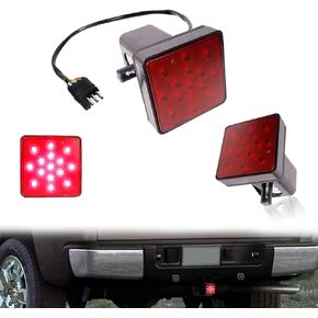 Adiil 2''Size 15-LED غطاء وصلة وصلة مقطورة ضوء الفرامل مناسب للسحب والسحب، عدسة حمراء وصلة جر القيادة ومصباح الفرامل in Kuwait