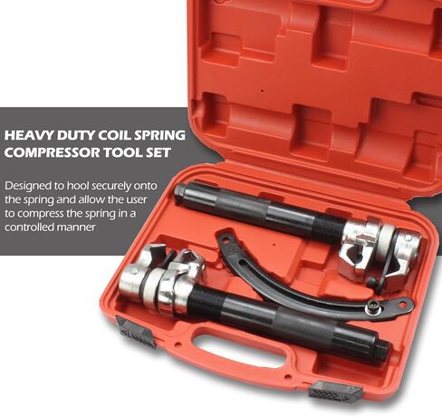 Heavy Duty Coil Spring Compressor Tool - 2200lb Capacity for MacPherson Struts - With Safety Locking Brackets in Kuwait