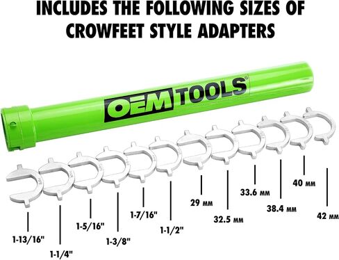 مجموعة أدوات OEMTOOLS 27178 الرئيسية لقضبان الربط الداخلية، إزالة وتثبيت قضبان الربط في السيارات والشاحنات الصغيرة وسيارات الدفع الرباعي، تتضمن 12 محول قدم كروف وأنبوب محرك 1/2 بوصة in Saudi Arabia