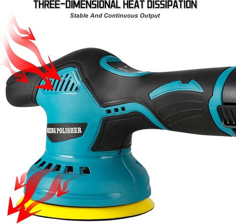 مجموعة تلميع مخازن السيارات اللاسلكية ZFULVO مع بطارية 12 فولت/2 أمبير قطعتين، 8 سرعات متغيرة 2500-6600 OPM آلة تلميع الشمع المحمولة لتفصيل السيارة لصنفرة عازلة الشمع in Kuwait