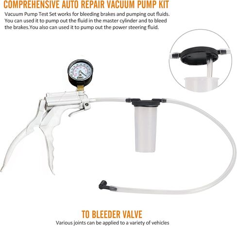 مضخة تفريغ يدوية احترافية للسيارات من HTOMT، مجموعة أدوات نزف الفرامل اليدوية لشخص واحد مع حقيبة محمية لفرامل رجل واحد ومجموعة ضبط نزيف القابض باللون الأحمر (أحمر) in Kuwait