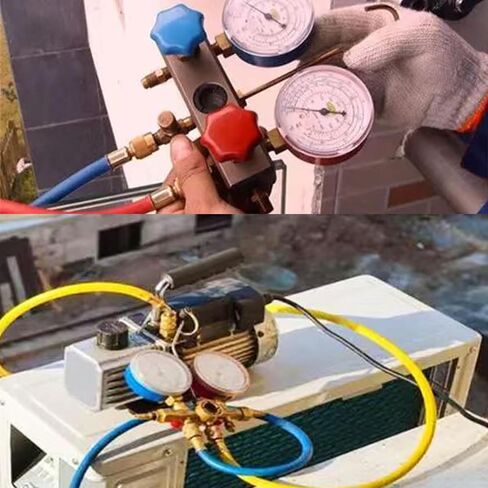 4 حزمة محولات سبليت صغيرة Yuctibr R410A، محول R410A ممتاز 5/16 بوصة SAE أنثى إلى 1/4 بوصة SAE ذكر مضيئة لمكيفات الهواء HVAC، 2 محول مستقيم + 2 محول بزاوية in Saudi Arabia