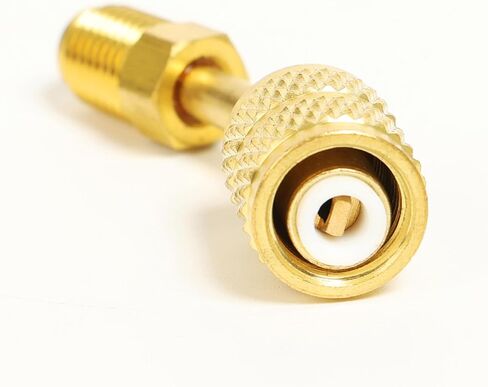 4 حزمة محولات سبليت صغيرة Yuctibr R410A، محول R410A ممتاز 5/16 بوصة SAE أنثى إلى 1/4 بوصة SAE ذكر مضيئة لمكيفات الهواء HVAC، 2 محول مستقيم + 2 محول بزاوية in Saudi Arabia
