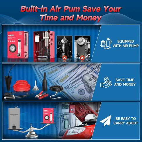 ANCEL S3000 PRO Automotive Smoke Machine with Built-in Air Pump and Pressure Gauge. Professional Vehicle Leak Diagnostic Detector Tools Kit for Leaks Test in Vacuum,Fuel,EVAP and Other Cars System in Saudi Arabia