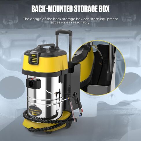 منظف ​​الكربون من رمل الجوز HTS518، منظف ترسب الكربون للمحرك، منخفض/عالي السرعة، منظف غسيل إزالة الكربون، منظف صمام أنبوب السحب مع 23 قطعة من محولات طراز السيارة وصندوق تخزين 110 فولت/220 فولت in Kuwait