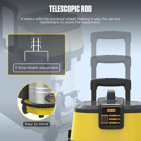 منظف ​​الكربون من رمل الجوز HTS518، منظف ترسب الكربون للمحرك، منخفض/عالي السرعة، منظف غسيل إزالة الكربون، منظف صمام أنبوب السحب مع 23 قطعة من محولات طراز السيارة وصندوق تخزين 110 فولت/220 فولت in Kuwait