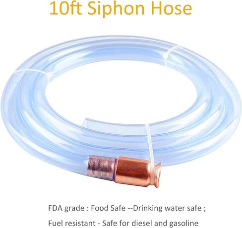 Wadoy Gas Siphon Hose Pump, Shaker Siphon for Gasoline/Fuel/Water Transfer, Safety Self Priming Hose 1/2" Valve in Kuwait