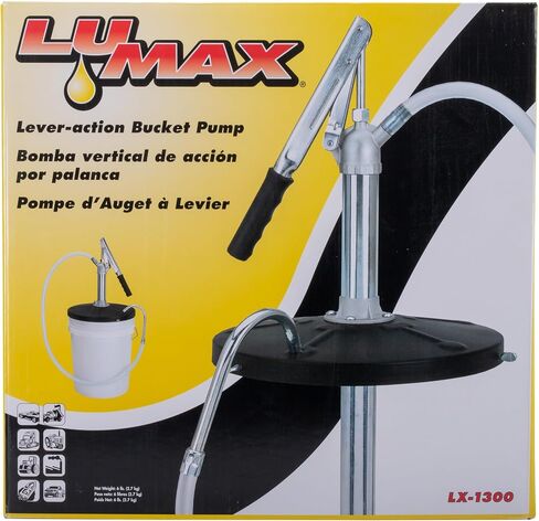 LUMAX Black LX-1300 Lever Bucket 5 Gallon Pails. Smooth, Easy Pumping Action dispenses All Types of Lubricants, Even in The Coldest Weather in Saudi Arabia
