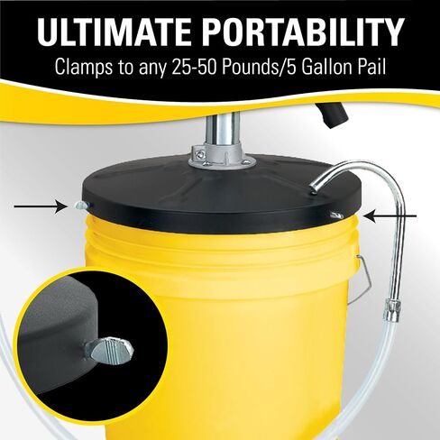 LUMAX Black LX-1300 Lever Bucket 5 Gallon Pails. Smooth, Easy Pumping Action dispenses All Types of Lubricants, Even in The Coldest Weather in Saudi Arabia