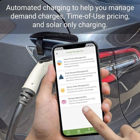 شاحن EMPORIA EV المستوى 2 مع CCS/J1772، شاحن سيارة كهربائي داخلي/خارجي 48 أمبير، قابس شاحن NEMA 14-50 EV أو سلك صلب، شاحن EVSE المستوى 2 مزود بتقنية UL/Energy Star WiFi، كابل 24 قدمًا - 240 فولت in Kuwait