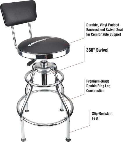 Olympia Tools 82-738 Adjustable Hydraulic Work Stool, Black in Saudi Arabia