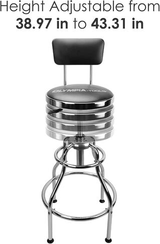 Olympia Tools 82-738 Adjustable Hydraulic Work Stool, Black in Saudi Arabia