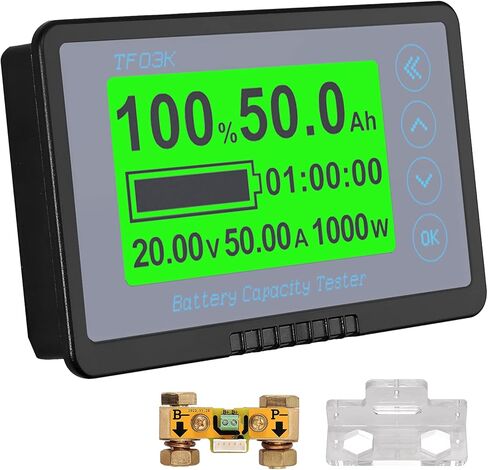 مراقب بطارية CAMWAY 8-120 فولت 0-500 أمبير الفولتميتر مقياس الجهد الحالي متر الخلفية مقاوم للماء السيارات سيارة قارب قافلة RV متنقل عربة الغولف، إلخ in Saudi Arabia