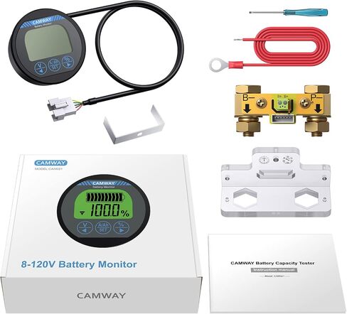 مراقب بطارية CAMWAY 8-120 فولت 0-500 أمبير الفولتميتر مقياس الجهد الحالي متر الخلفية مقاوم للماء السيارات سيارة قارب قافلة RV متنقل عربة الغولف، إلخ in Saudi Arabia