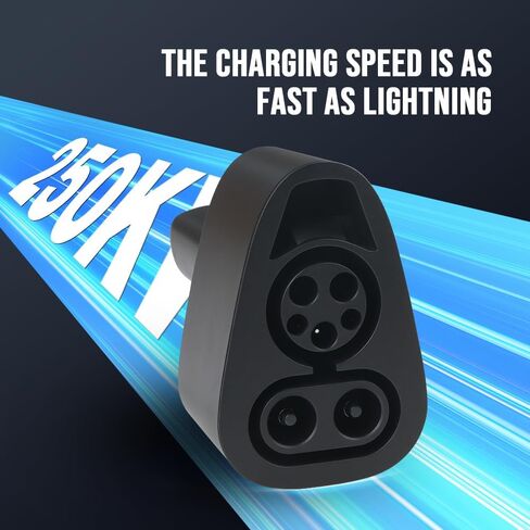 محول CCS لطراز Tesla 3 وY وS وX - لمالكي Tesla فقط - شحن سريع لجهاز Tesla الخاص بك باستخدام شواحن CCS (أسود) in Kuwait