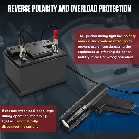 ضوء توقيت المحرك، ضوء توقيت الإشعال 12 فولت مع مصباح ستروب، مسدس توقيت محرك البنزين مع حماية من الحمل الزائد للسيارة والدراجات النارية البحرية in Kuwait