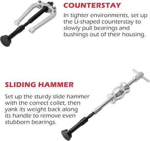 16-Piece Blind Hole Bearing Puller Set - Inner Race and Seal Extractor Kit - Includes Slide Hammer and Inner Bearing Removal Tool in Kuwait