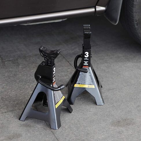 BIG RED AT43002ABR Torin Double Locking Steel Jack Stands, 2 Pack, 3 Ton (6,000 lb), Black in Saudi Arabia