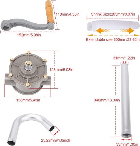 مضخة يدوية دوارة للأسطوانة، مضخة طبلة من 15 إلى 55 جالون، مضخة أسطوانية دوارة، مضخة أسطوانة ألومنيوم 55 جالون لنقل الكيروسين بالزيت والديزل in Kuwait