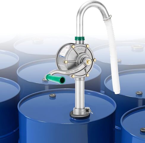 مضخة طبلة ألومنيوم Poafamx 5-55 جالون، مضخة نقل زيت يدوية دوارة 8 GPM، 50 بوصة لبرميل الوقود، غير قابل للتآكل، ديزل، زيت تشحيم، كيروسين، زيت ثقيل خفيف، مخرج 25 مم/0.98 بوصة in Kuwait