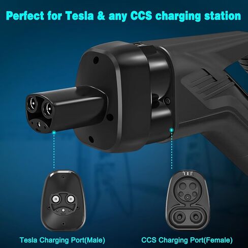CCS to Tesla Adapter - CCS1 Adapter Compatible with Tesla Model 3/Y/S/X, Max 250KW DC CCS Combo 1 Adapter for Tesla Owners Only with Portable Case, Compatible with All Level 3 with CCS Plug in Saudi Arabia