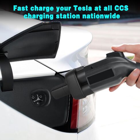 CCS to Tesla Adapter - CCS1 Adapter Compatible with Tesla Model 3/Y/S/X, Max 250KW DC CCS Combo 1 Adapter for Tesla Owners Only with Portable Case, Compatible with All Level 3 with CCS Plug in Saudi Arabia