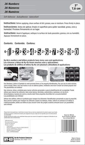 أرقام فينيل ذاتية اللصق MM-5N من منتجات Hy-Ko بارتفاع 3 بوصات، أسود وذهبي، 26 قطعة in Kuwait