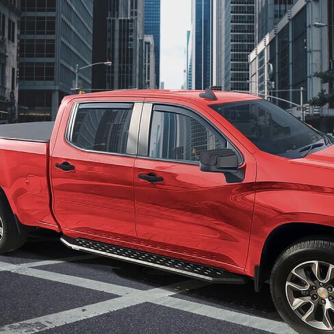 واقيات مطر متينة للغاية من زجاج فورون داخل القناة لسيارة Chevy Silverado/GMC Sierra 1500 2019-2024 Crew Cab، وانحراف النوافذ، وأقنعة التهوية، 4 قطع - 220089 in Saudi Arabia