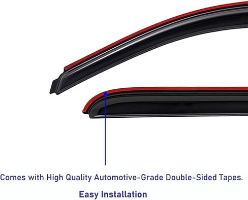 WV194109 In-Channel Window Deflector & Visor Rain Guard, Dark Smoke, 4-Pieces Set, Fit 2009-2018 Dodge Ram 1500 Crew Cab, 2010-2024 Ram 2500 & 3500 Crew & Mega Cab, 2019-2023 Ram 1500 Classic Crew Cab in Kuwait