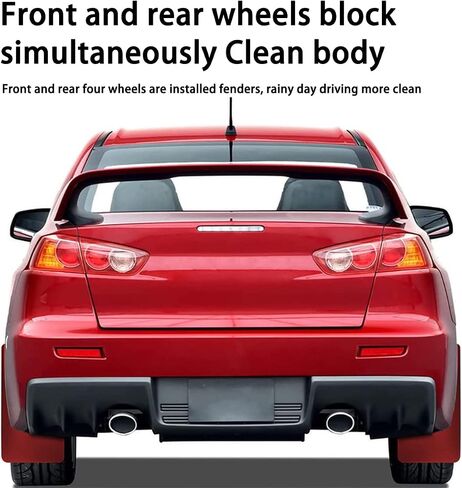4PCS Universal Car Mud Flaps, Vehicles Mudguard Splash Guards Front and Rear Set, Flexible and Bendable Mudflaps Dirty Fenders, Auto Accessories Compatibility with Pickup SUV Van (Black) in Saudi Arabia