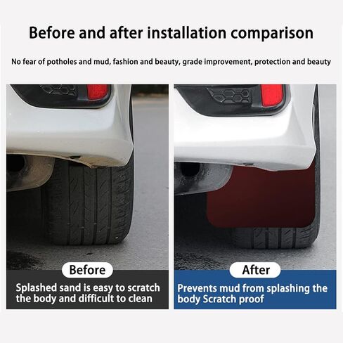 4PCS Universal Car Mud Flaps, Vehicles Mudguard Splash Guards Front and Rear Set, Flexible and Bendable Mudflaps Dirty Fenders, Auto Accessories Compatibility with Pickup SUV Van (Black) in Saudi Arabia