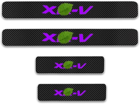 Kaiweiqin 4 قطع غطاء لوحة عتبة باب السيارة لهوندا XR-V ترحيب دواسة حماية السيارة من ألياف الكربون ملصق عتبة باب دخول الحرس ديكور أرجواني in Kuwait