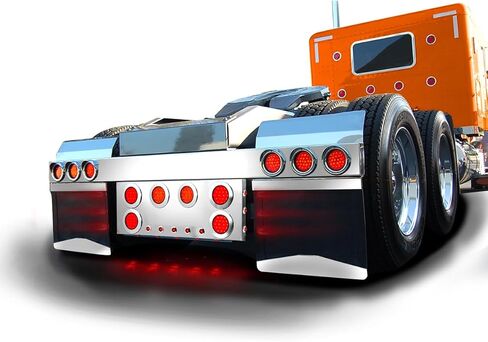 لوحة إضاءة مركزية خلفية من الفولاذ المقاوم للصدأ GG Grand General 91324 مع مصابيح LED حمراء/حمراء/بيضاء مقاس 4 بوصات و1 بوصة وأضواء جانبية in Kuwait