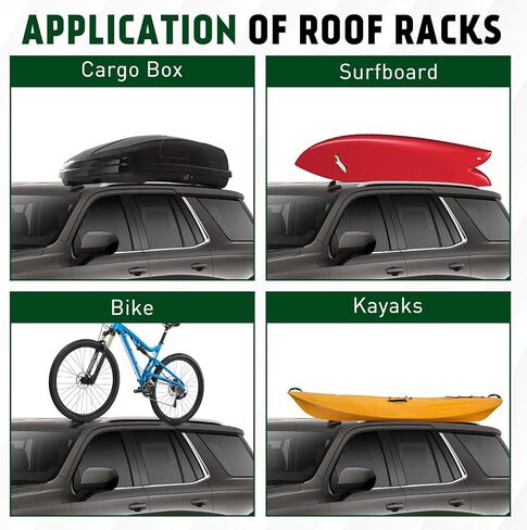 220LBS Roof Rack Cross Bars Fit for 2015 2016 2017 2018 2019 2020 Chevy Suburban, Chevrolet Tahoe, GMC Yukon & Yukon XL, Cadillac Escalade & Escalade ESV Roof Rails, Rooftop Crossbars Luggage in Saudi Arabia