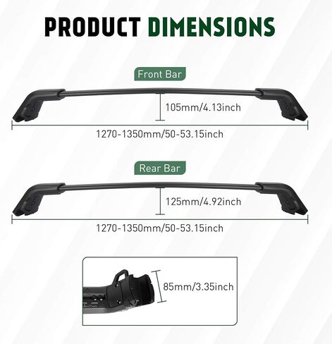 220LBS Roof Rack Cross Bars Fit for 2015 2016 2017 2018 2019 2020 Chevy Suburban, Chevrolet Tahoe, GMC Yukon & Yukon XL, Cadillac Escalade & Escalade ESV Roof Rails, Rooftop Crossbars Luggage in Saudi Arabia