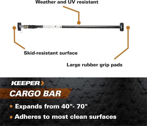 Keeper - Ratcheting Cargo Bar - Black/Silver, Adjustable from 40"-70" - 3 Pack in Kuwait