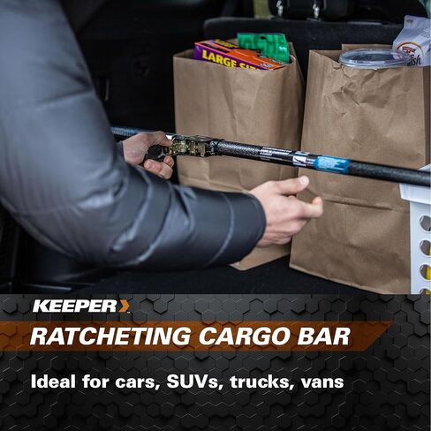 Keeper - Ratcheting Cargo Bar - Black/Silver, Adjustable from 40"-70" - 3 Pack in Kuwait