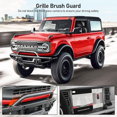 قضيب الثور مع دعامة إضاءة متوافق مع ملحق Ford Bronco 2021 2022 2023 2/4 باب، شريط المصد الأمامي على الطرق الوعرة واقي فرشاة الشبكة لملحقات Bronco (ليس لرياضة Bronco) in Kuwait