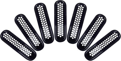 إدراج شبكة أمامية للسيارة من AggAuto لسيارة جيب رانجلر JK JKU 2007-2017، ملحقات غطاء شبكة شبكية سوداء لامعة in Kuwait