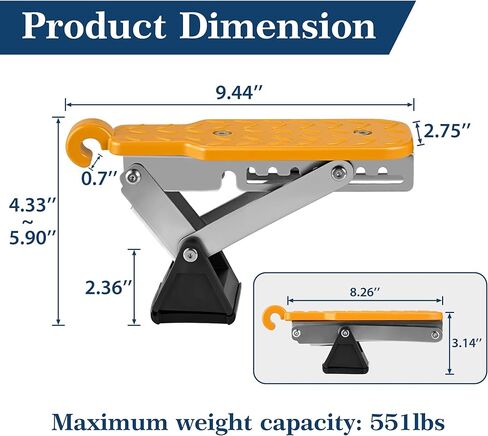 EKEPIN خطوة باب السيارة القابلة للطي للوصول إلى السقف، خطاف خطوة السيارة مناسب عالميًا مع 7 زوايا قابلة للتعديل، سهولة الوصول إلى السطح لمعظم السيارات وسيارات الدفع الرباعي والشاحنات، أسود in Kuwait