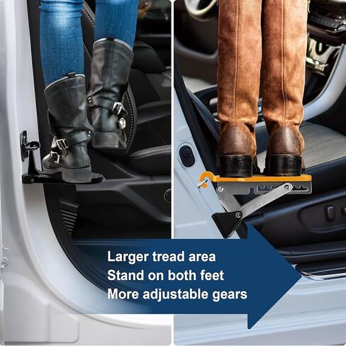 EKEPIN خطوة باب السيارة القابلة للطي للوصول إلى السقف، خطاف خطوة السيارة مناسب عالميًا مع 7 زوايا قابلة للتعديل، سهولة الوصول إلى السطح لمعظم السيارات وسيارات الدفع الرباعي والشاحنات، أسود in Kuwait