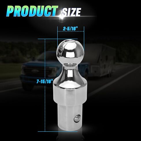 60629 وصلة ربط الكرة معقوفة، كرة معقوفة 2-5/16 بوصة، ملحقات الجر 30000 رطل كرة مقطورة معقوفة مناسبة لفورد، جي إم سي، رام، بوك، نيسان: تيتان Xd in Kuwait